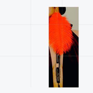 Red Feather Earrings OS